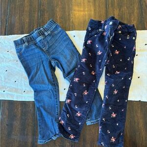 Floral Navy Cords and Classic Blue girls Jeans